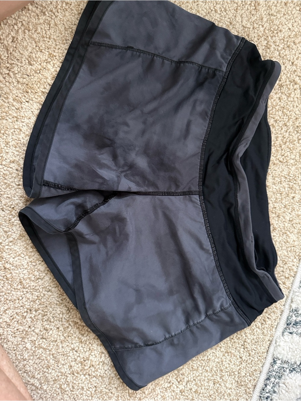 Lululemon Gray/black Athletic Running Shorts with Black Waistband